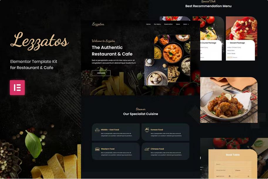 LEZZATOS | RESTAURANT & CAFE ELEMENTOR TEMPLATE KIT